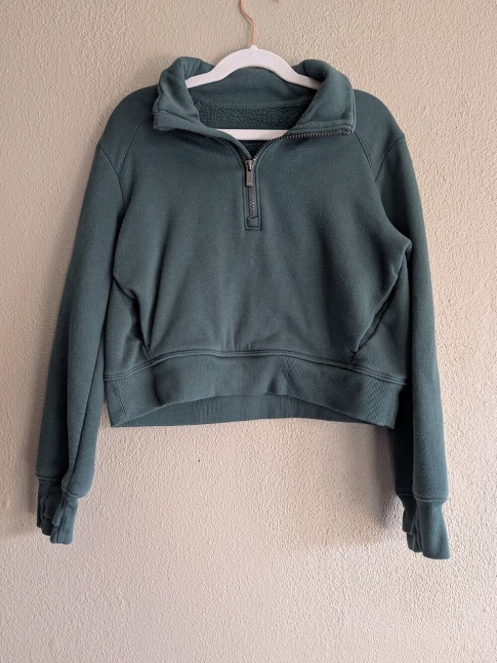 All in Motion Dark Green Cropped Quarter Zip * Medium 8
